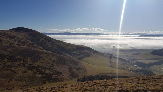 Running the Pentland Skyline route above the clouds. 18 miles of hills.... feed me now!